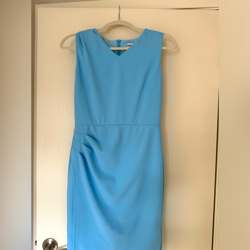 Sleeveles V-neck ruched bodycon wrap office party cocktail pencil dress